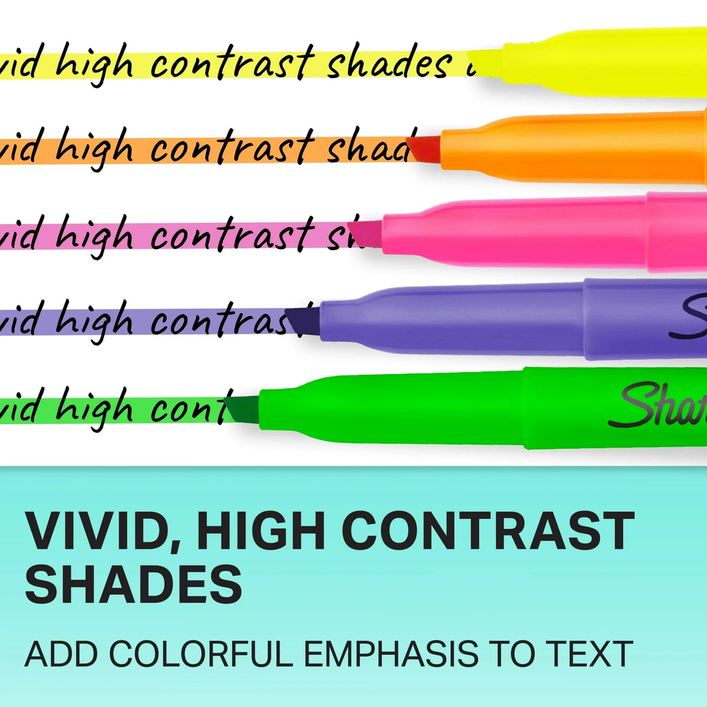 Sharpie Pocket Style Highlighters, Chisel Tip, Assorted, 4 Pack