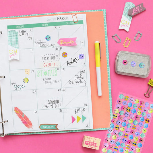 Hello Hobby Multicolor Mini Smiley Face Designer Stickers, 98 Count