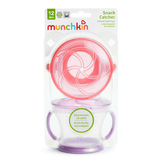 Munchkin Snack Catcher Toddler Snack Cups, Pink/Purple, Unisex, 2 Pack
