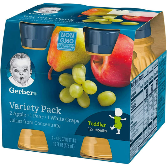 Gerber Baby 100% Juice Variety Pack, 16 oz (Pack of 3)