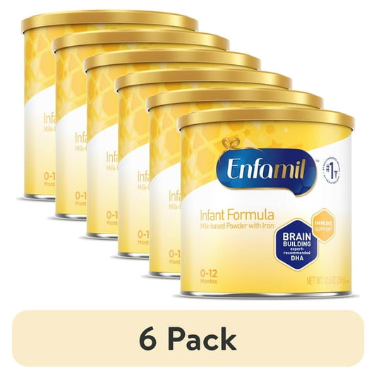 infant formula 6-pack on a white background