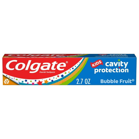 kids' cavity protection toothpaste tube on a white background