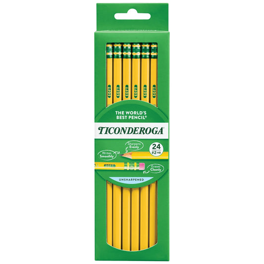 pencil set with green packaging on a white background