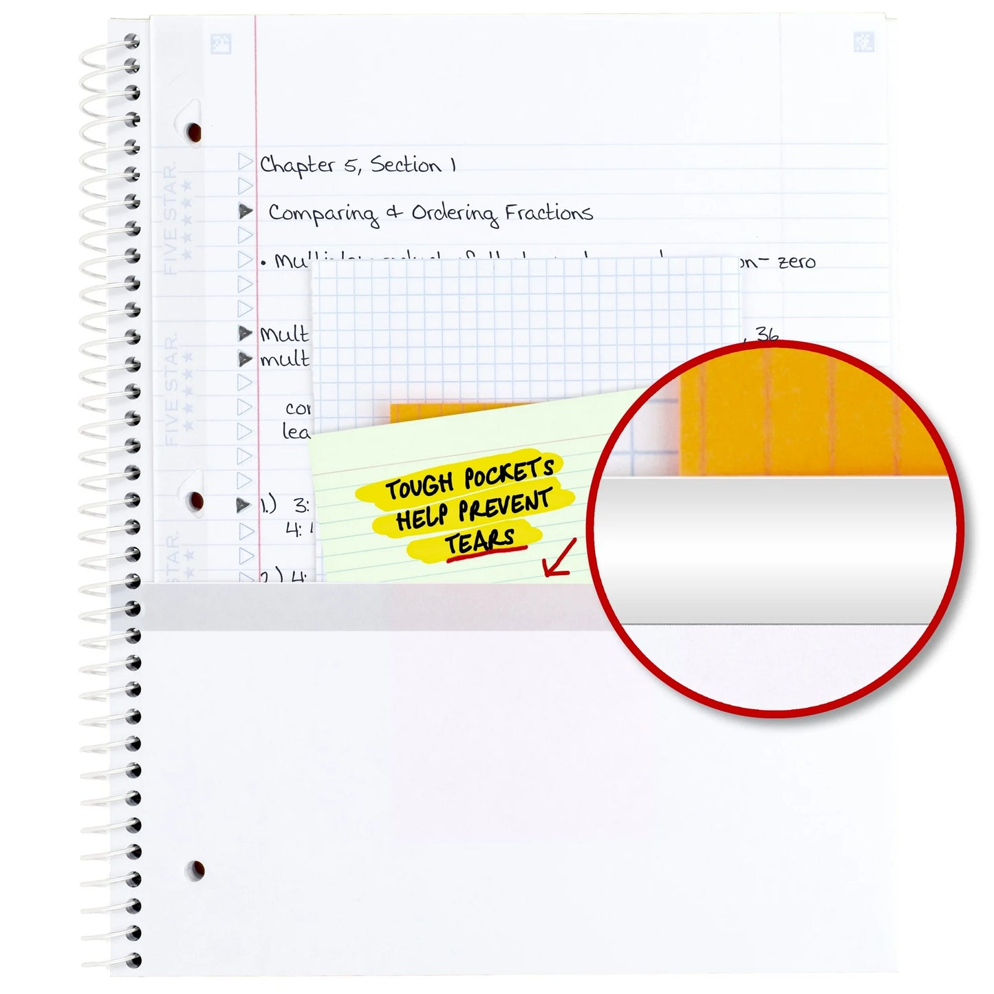 Five Star Modern Lines 1 Subject College Ruled Notebook Plus Study App, 8.5" x 11", Weave, Poly, Spiral, 80 Sheets