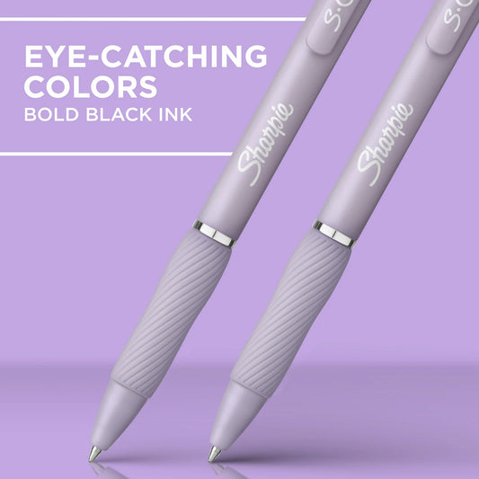 Sharpie S-Gel Pens, Violet Barrel, Black Ink, 4 Count