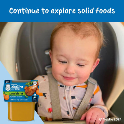 Gerber Stage 2 Baby Food, Vegetable Chicken Dinner Puree, 4 oz Tubs
