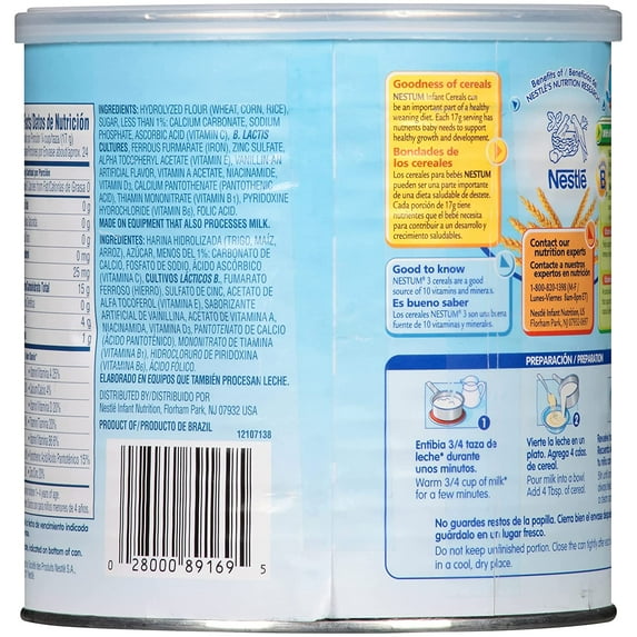 Nestle Nestum Infant Cereal, 3 Cereals, 14.1 oz (Pack of 3)