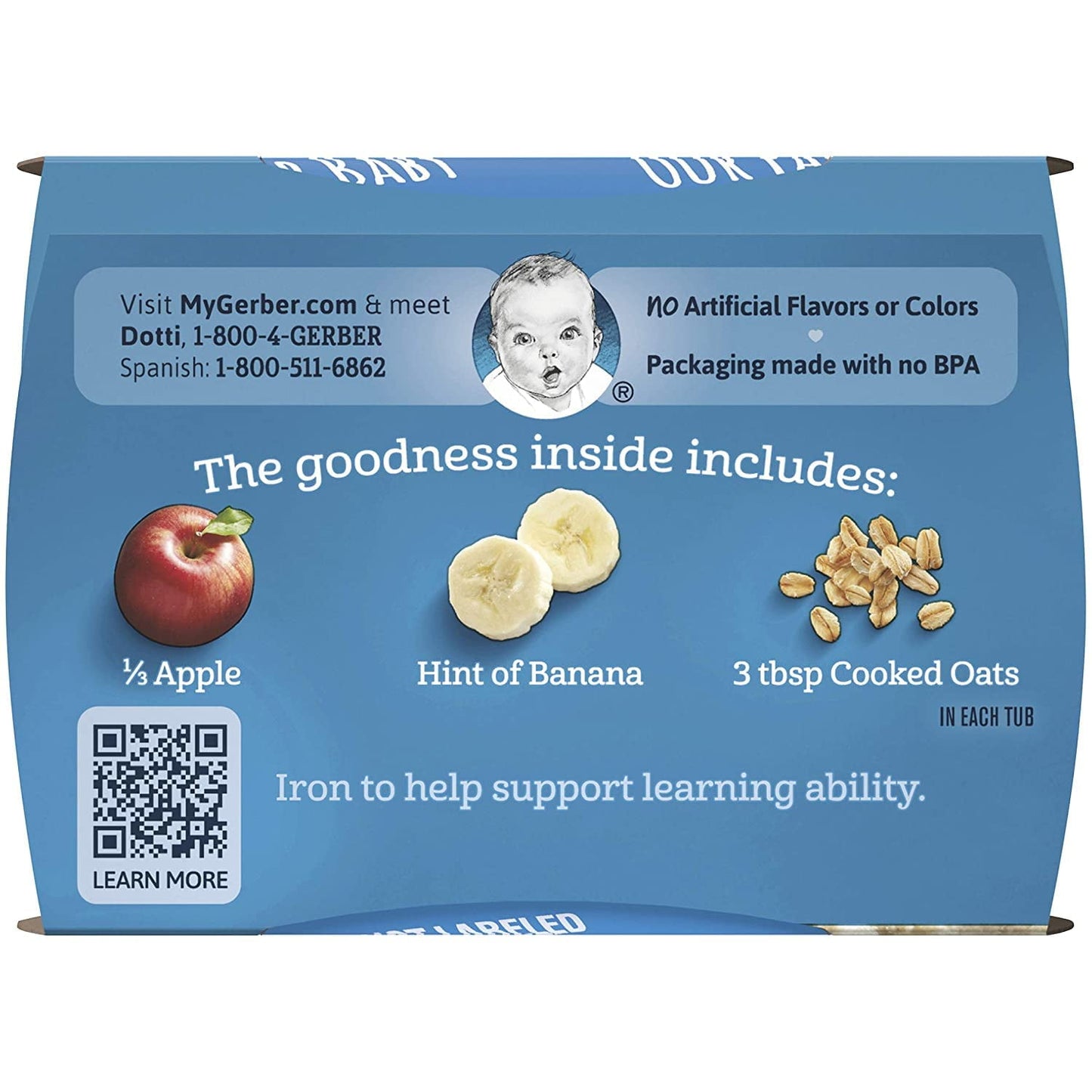 Gerber Baby Food, 2nd Foods, Apple Banana with Oatmeal, 8 OZ