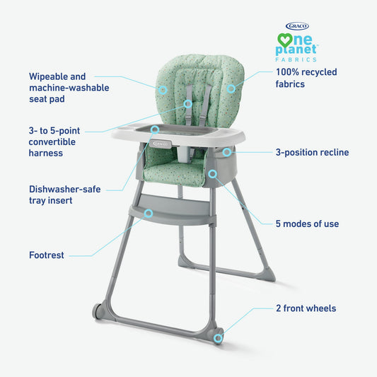 Graco Made2Grow 5-in-1 Infant Toddler High Chair, Terrazo, 17.55 lbs