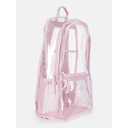 Lightweight clear backpack featuring comfortable adjustable shoulder straps for all-day wear.