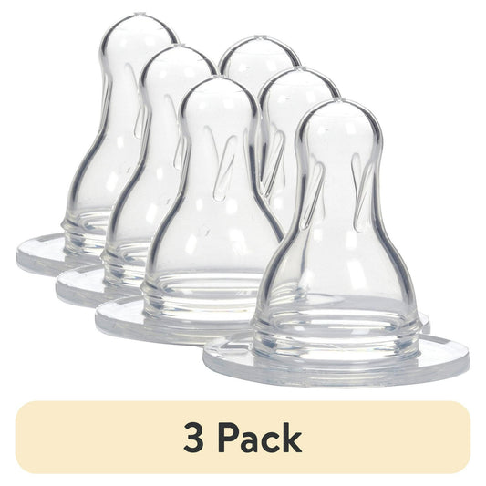 (3 pack) Dr. Brown's Natural Flow Level 4 Narrow Baby Bottle Silicone Nipple, Fast Flow, 9m+, 100% Silicone Bottle Nipple, 2 Pack
