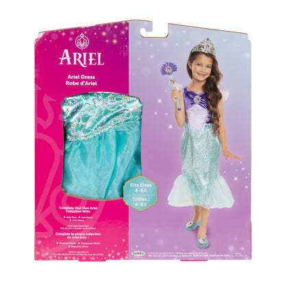 Disney The Little Mermaid Ariel Green Mermaid Play Dress Outfit Female Child Size 4 to 6x