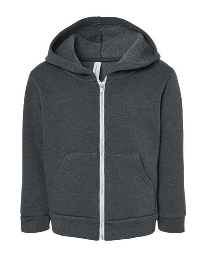 Toddler Zip-Up Hoodie Dark Grey Heather – Soft Fleece Cotton Blend |  Kids Hoodie | Unisex Toddler Jacket