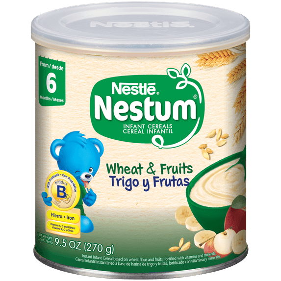 Nestlé Nestum Stage 2 Baby Cereal, Wheat and Fruit, 9.5 Ounce Canister(2 pack)