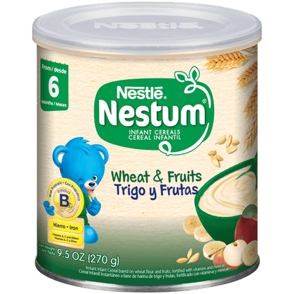 Nestlé Nestum Stage 2 Baby Cereal, Wheat and Fruit, 9.5 Ounce Canister(2 pack)