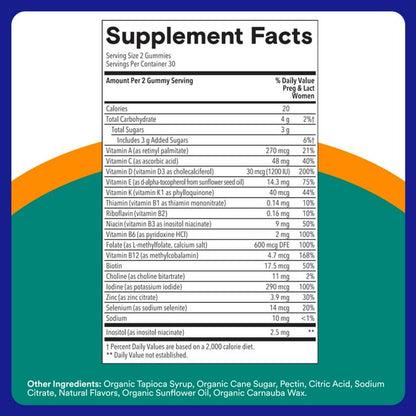 SmartyPants Prenatal Multivitamin Gummies, Folate, Wellness Supplement for Women, B12 & D3, 60 ct
