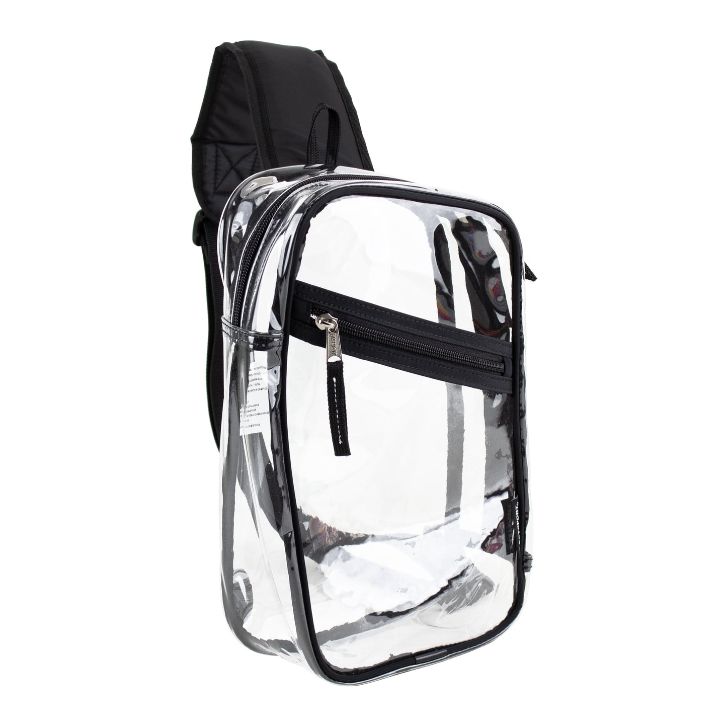 Compact transparent sling bag for carrying your phone, wallet, keys, water bottle, and personal accessories.