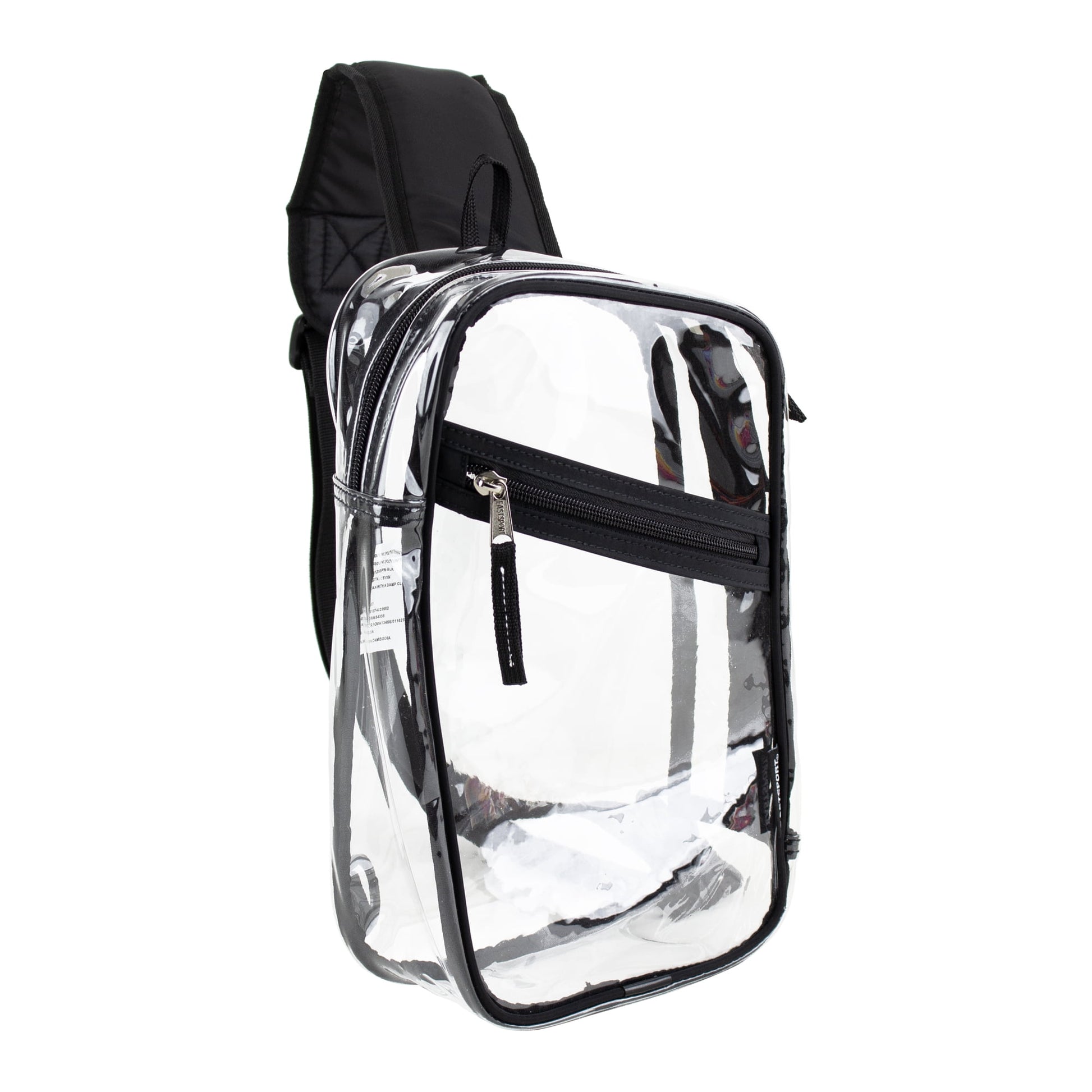 Compact transparent sling bag for carrying your phone, wallet, keys, water bottle, and personal accessories.