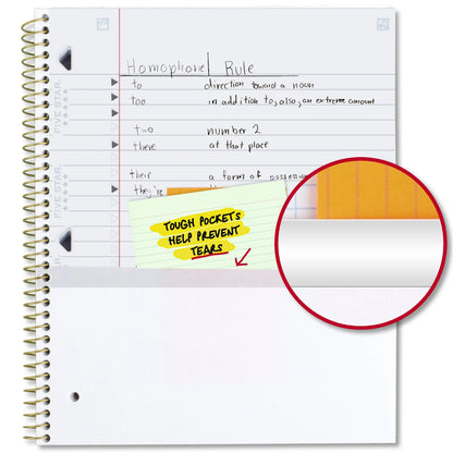 Five Star Butterflies 1 Subject Wide Ruled Notebook Plus Study App, 8" x 10.5", Flutter Fade, Poly, Spiral, 80 Sheets