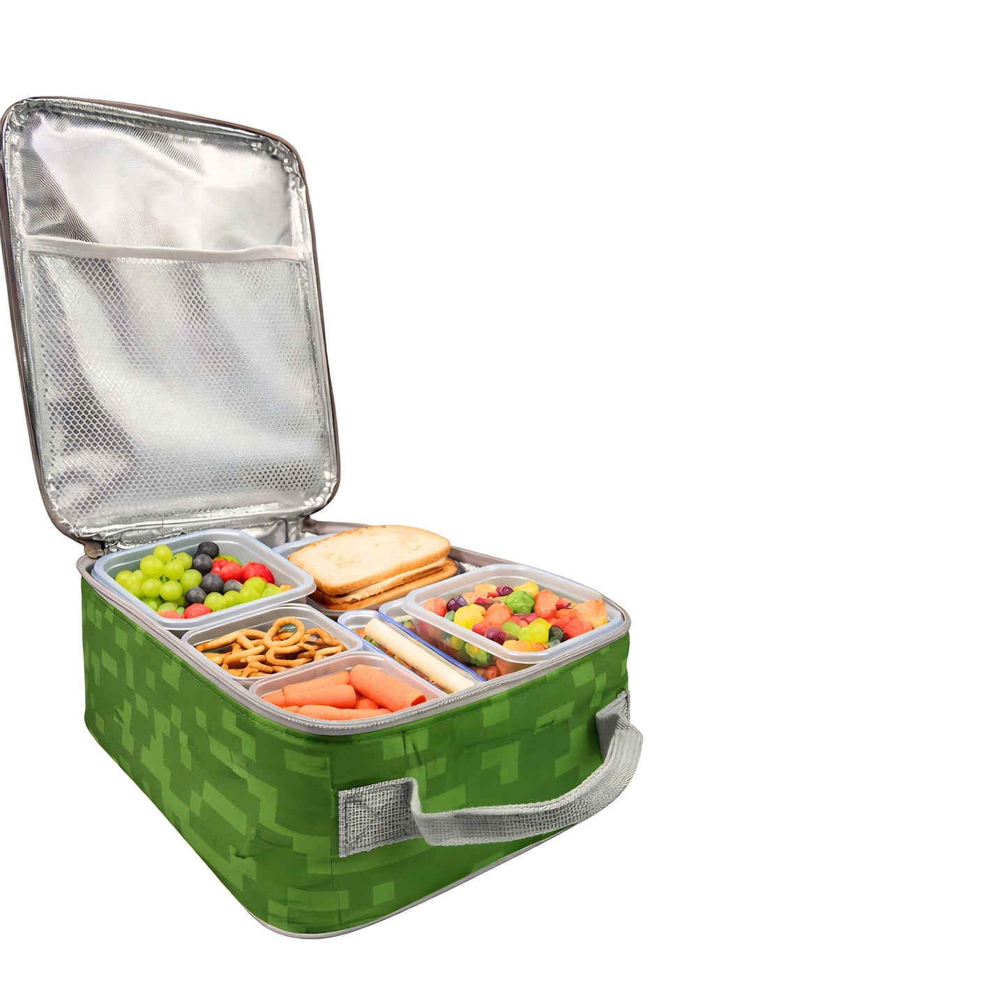 Insulated lunch bag displayed on a white background.