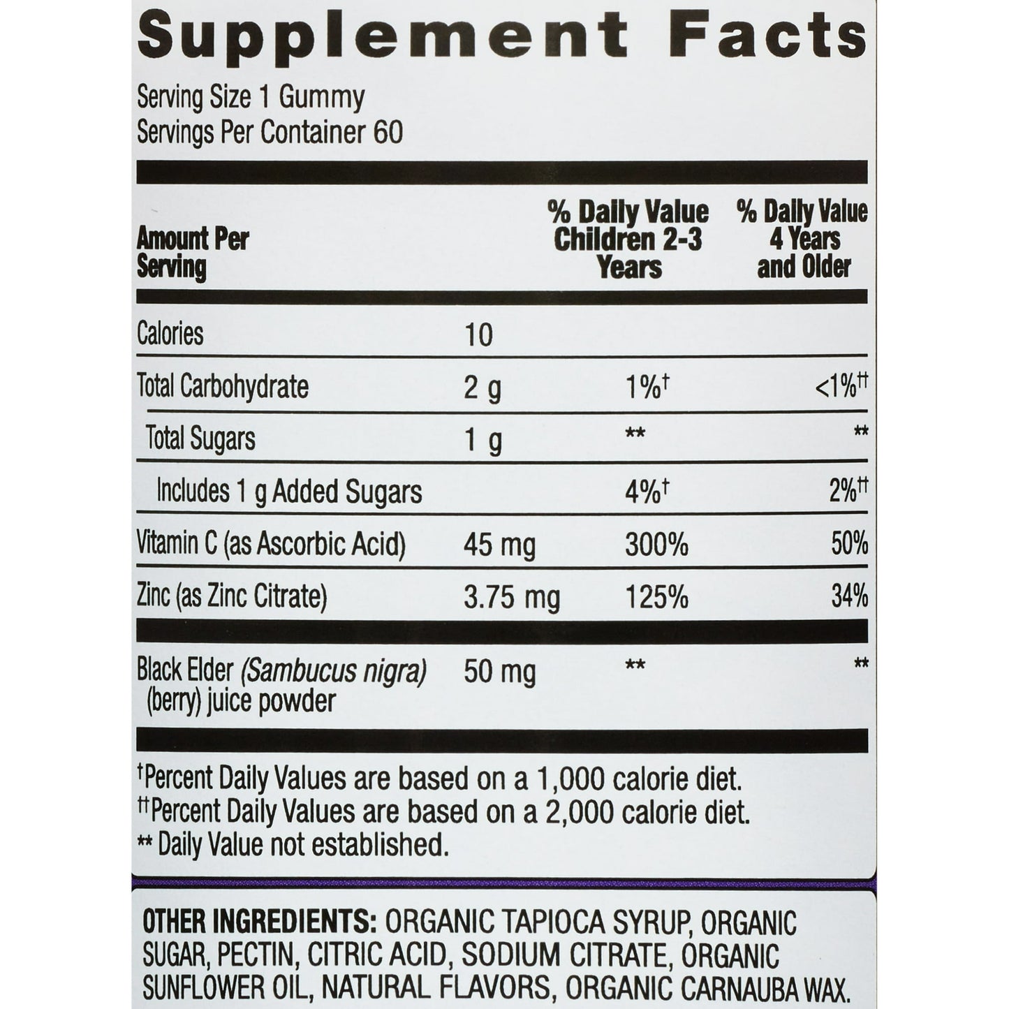 Image showing text about ingredients and details of a Daily wellness supplement product for kids