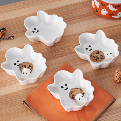 Way to Celebrate Halloween Stoneware Figural Ghost Appetizer Bowls