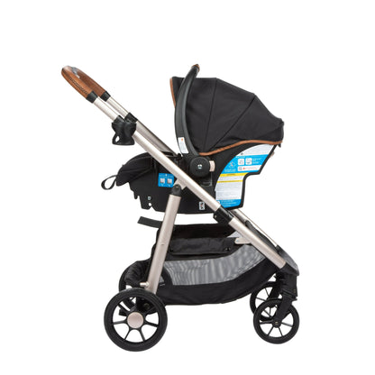 Image displaying a baby stroller with text about it's details