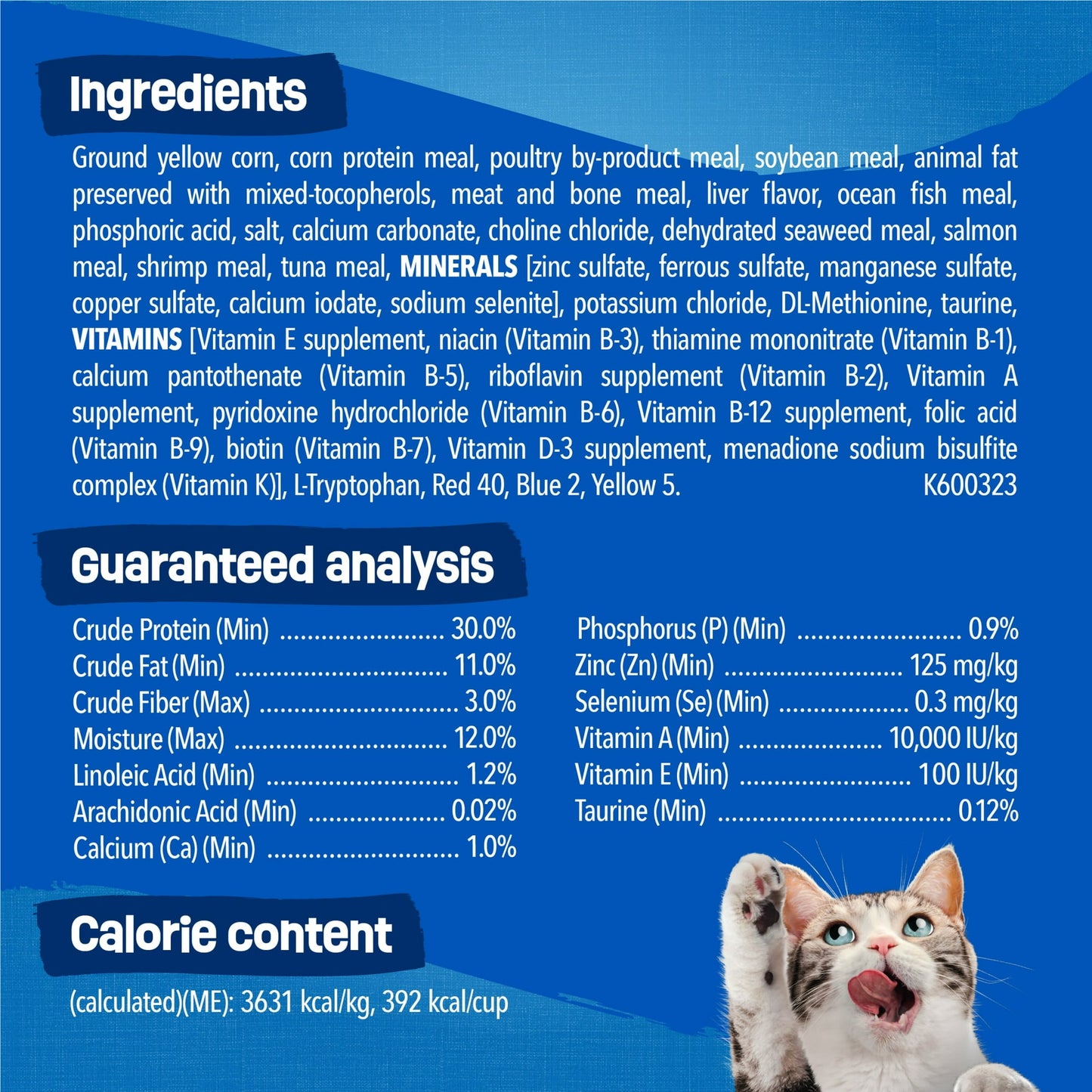 Image displaying text about the details of a dry cat food