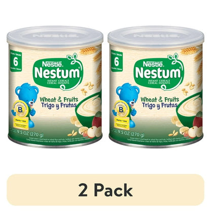 Nestlé Nestum Stage 2 Baby Cereal, Wheat and Fruit, 9.5 Ounce Canister(2 pack)
