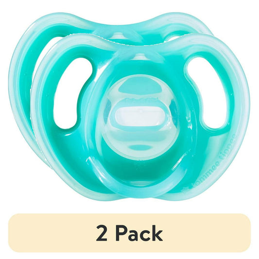 Tommee Tippee Ultra-light Pacifiers, 6-18 months, 2 pack of one piece silicone, BPA free pacifiers