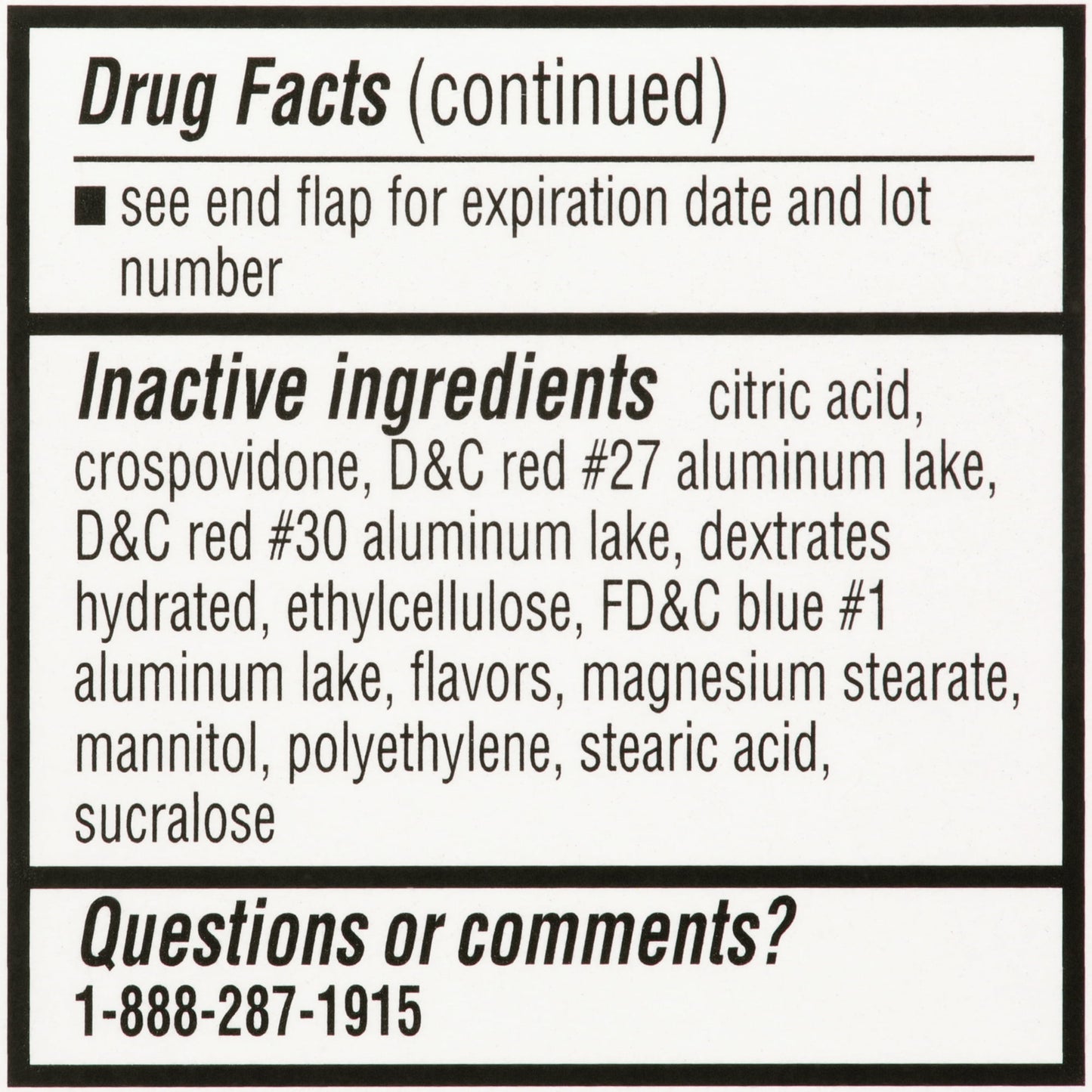 Image displaying text about ingredients and details of a gentle relief product