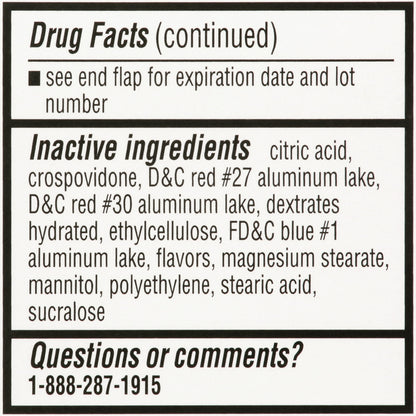 Image displaying text about ingredients and details of a gentle relief product