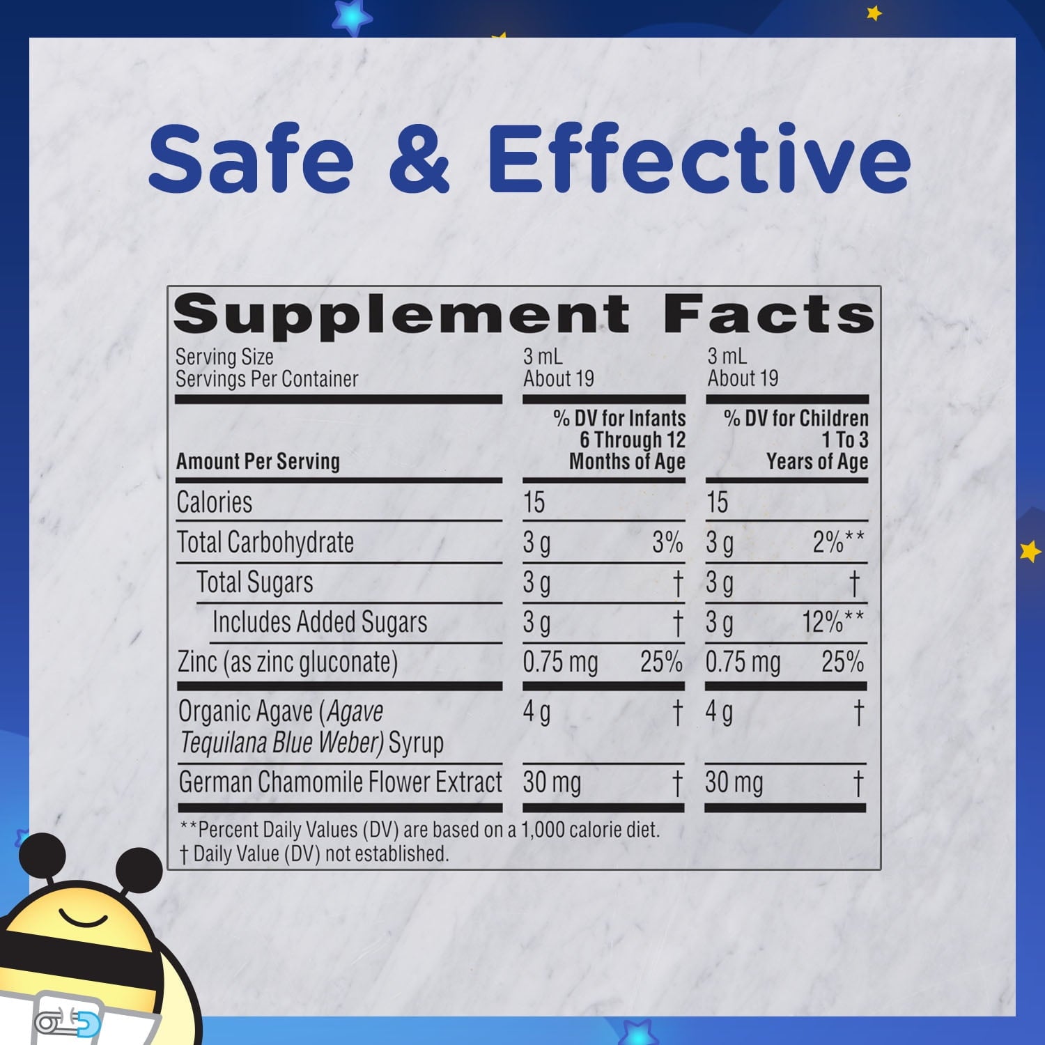 Image displaying text about ingredients and details of a gentle relief product