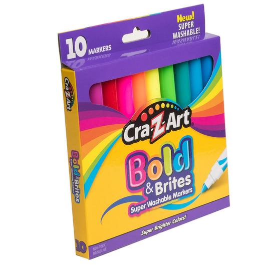 Cra-Z-Art Super Washable Bold Brite Art Markers, 10 Count