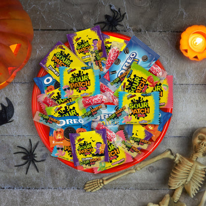 SOUR PATCH KIDS Original & Watermelon Halloween Candy Variety Pack, 40 Trick or Treat Bags