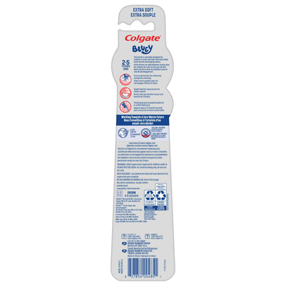 Colgate Kids Toothbrushes and Suction Cup, Extra Soft, Bluey, 2 Pack