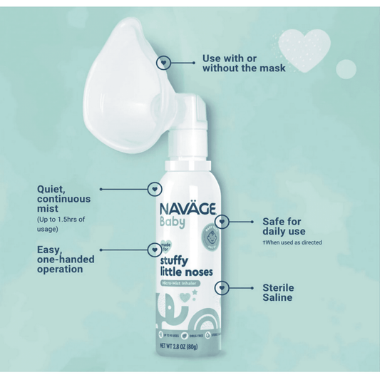 Navage Baby Micro-Mist Saline Inhaler - Continuous Mist (2.8 oz)