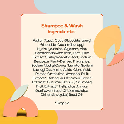 Image showing text about ingredients and details of a Baby gift set