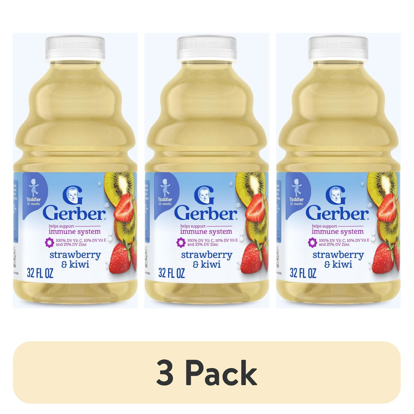 Gerber Fruit Splashers Toddler Juice Strawberry Kiwi, 32 fl oz Bottle