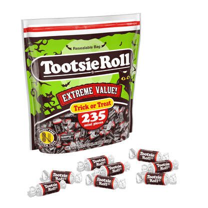 Tootsie Roll, Midgees, 26 oz, 235 Piece Bag. Peanut-Free, Gluten Free, Contains Milk and Soy.