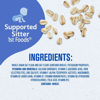Gerber Stage 1 Baby Food, Baby Oatmeal Cereal, 8g Whole Grains, Infant Cereal 8 oz
