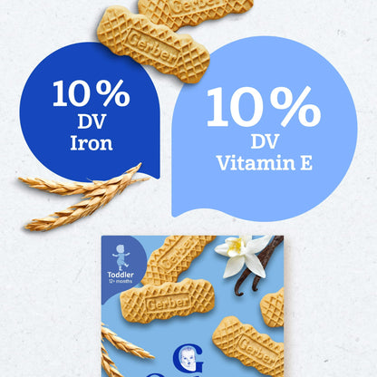 Gerber Toddler Baby Food, Vanilla Wheat Biscuits, 4.44 oz Box