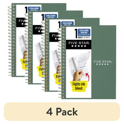 Five Star 1 Subject 7x5 Notebook Green