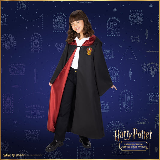 Premium Harry Potter Gryffindor Hogwarts Official Robe Dress Up Cosplay Wizarding World Pretend and Play for Child Ages 10 Years and Up Unisex Fit