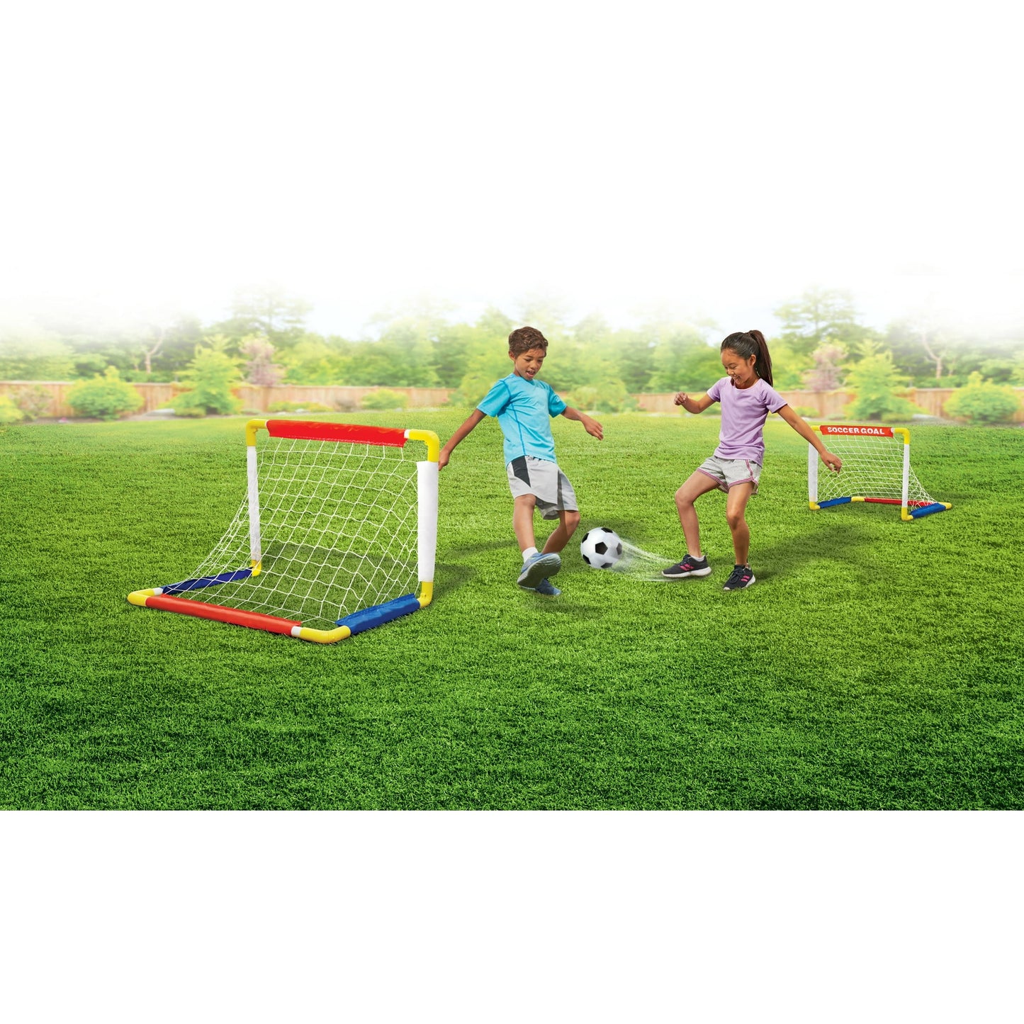 Colorful kids outdoor play equipment for active backyard fun and physical play for toddlers and young children.