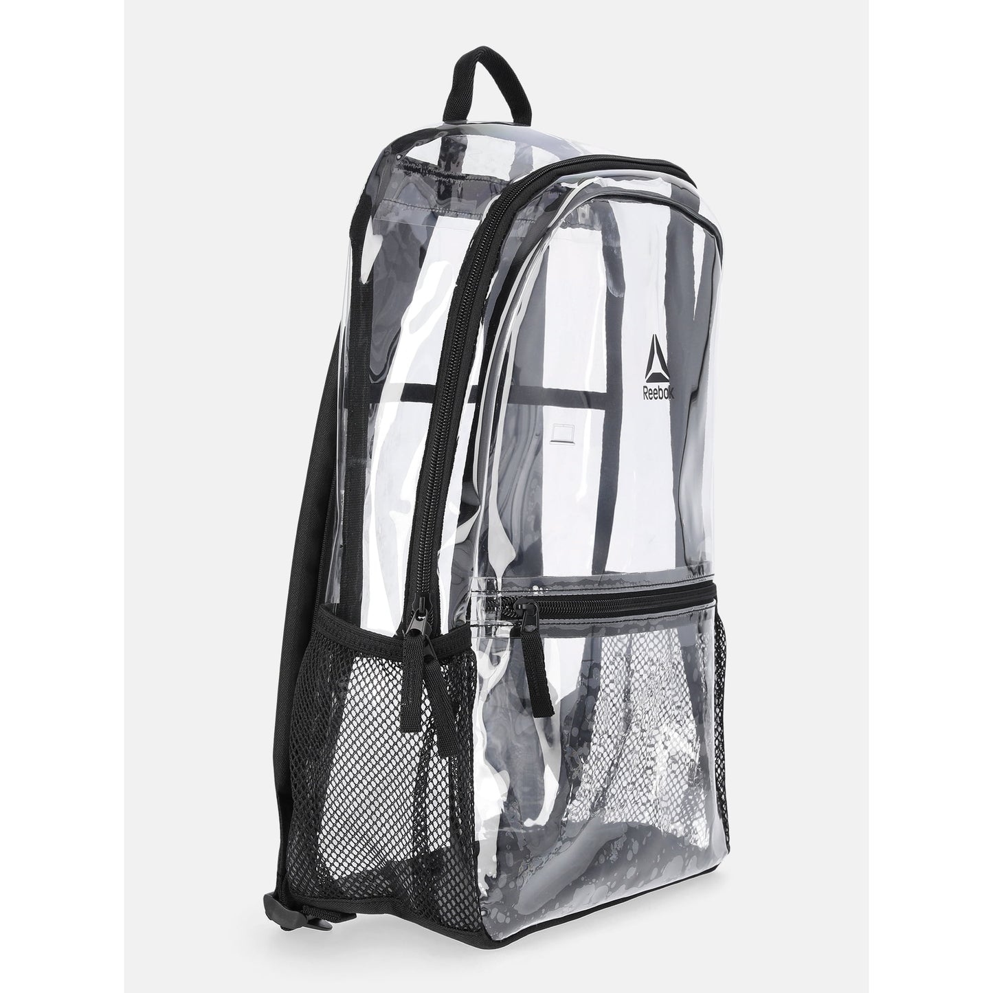 Lightweight clear backpack featuring comfortable adjustable shoulder straps for all-day wear.