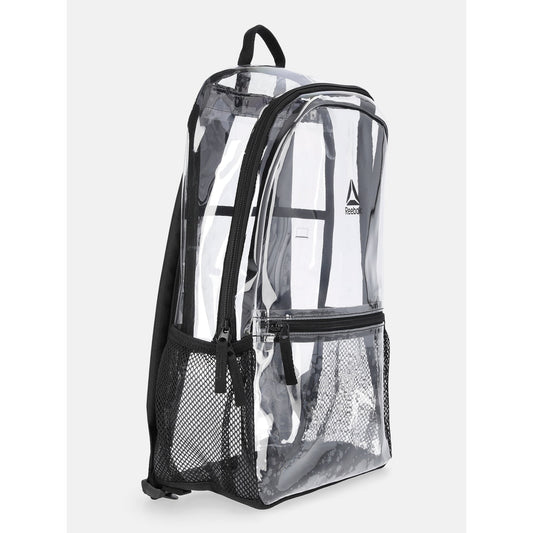 Lightweight clear backpack featuring comfortable adjustable shoulder straps for all-day wear.
