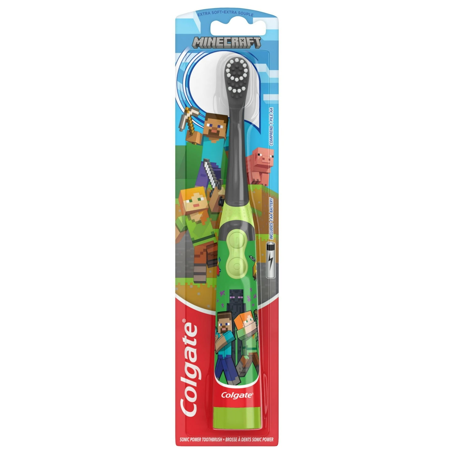 Colgate Kids Battery Powered Minecraft Toothbrush, 1 Count, Child