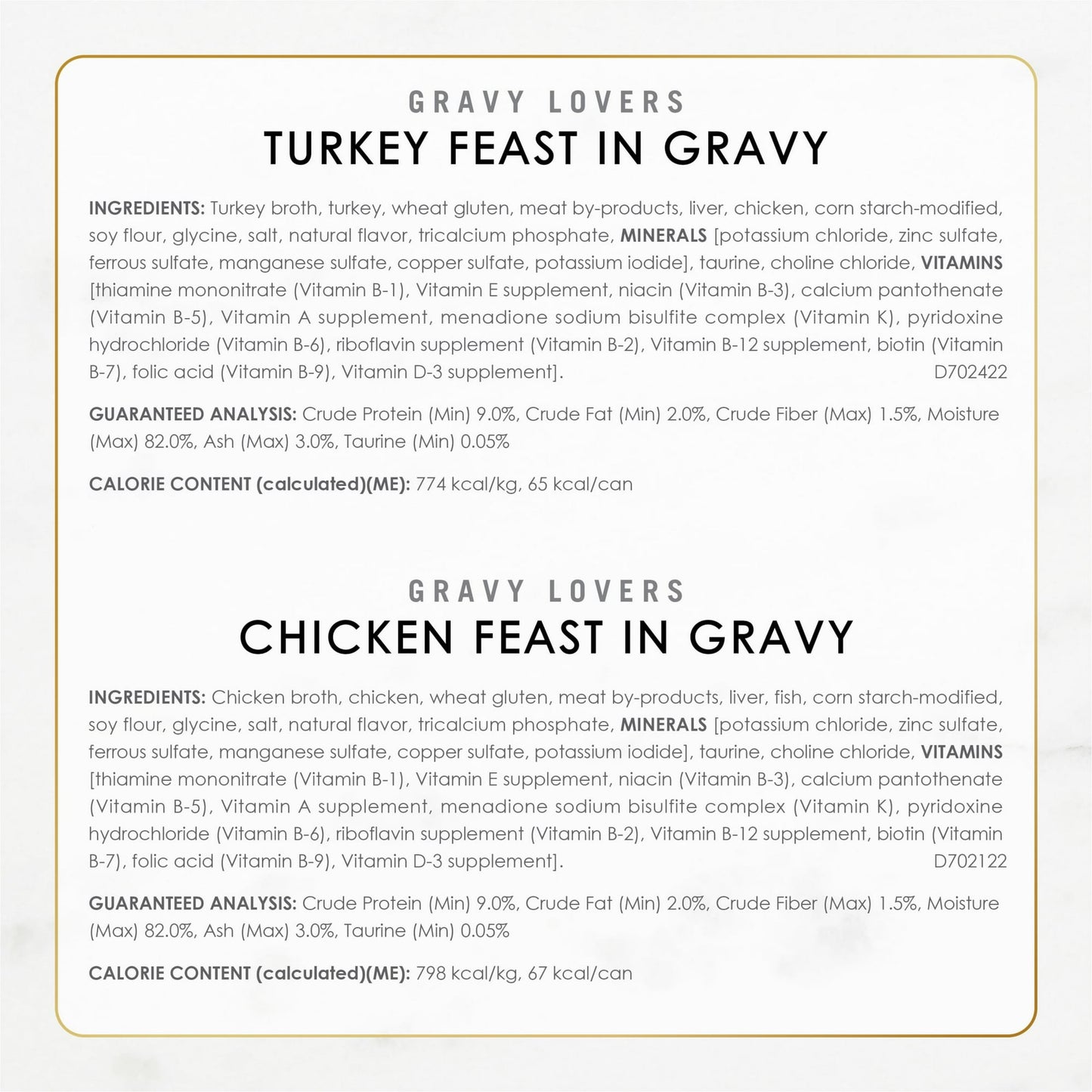 Image displaying text about the details of a Wet cat food