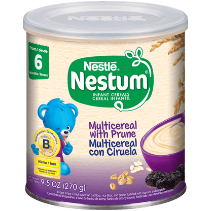 Nestlé Nestum Stage 2 Baby Cereal, Multicereal with Prune, 9.5 Ounce Canister (2 pack)